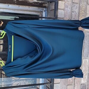 SHEIN Deep Green Draped Blouse